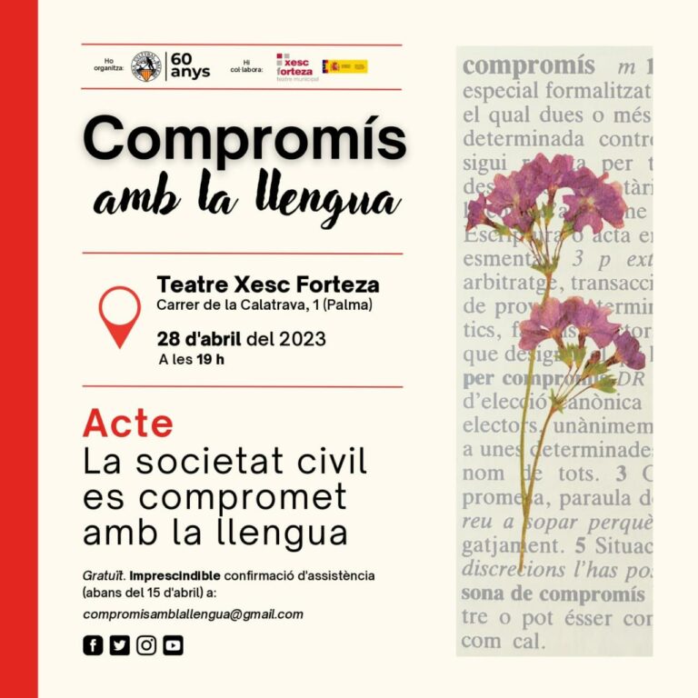 L’OCB convoca els representants de la societat civil de Mallorca a un acte de visualització del compromís amb la llengua