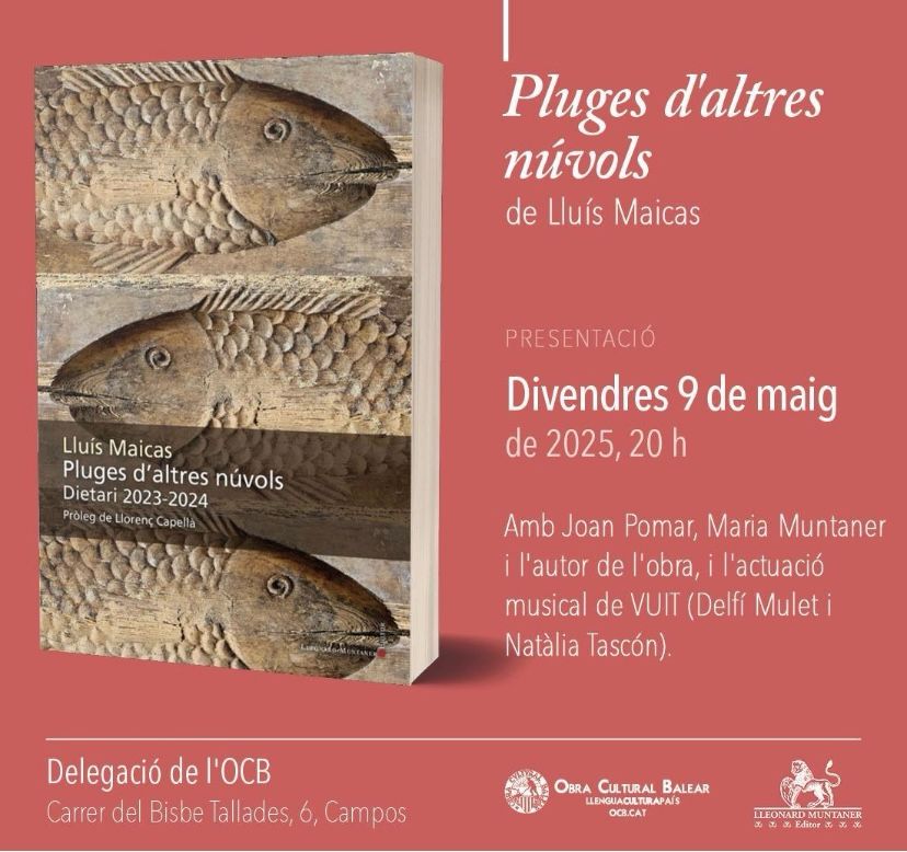 Presentació del llibre “Pluges d’altres núvols” de Lluís Maicas