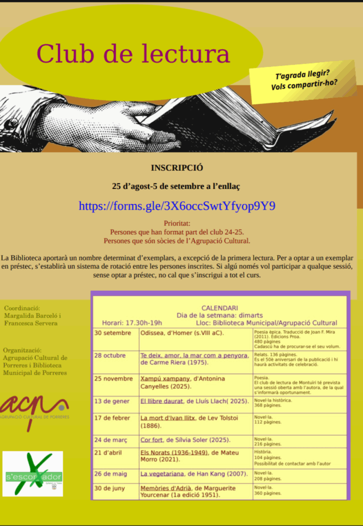 Club de lectura – Inscripcions