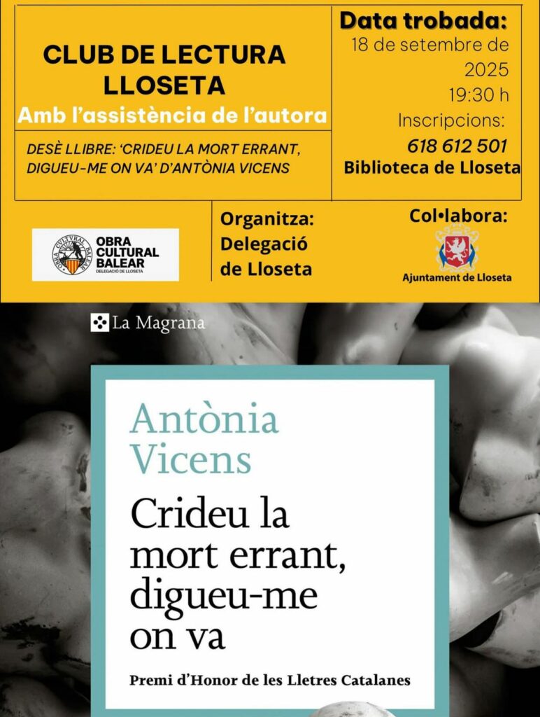 Club de lectura – “Crideu la mort errant, digueu-me on va” d’Antònia Vicens