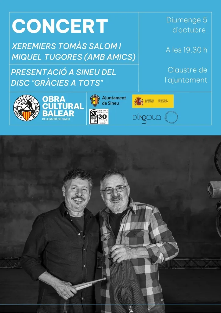 Presentació del disc “Gràcies a tots” dels xeremiers Tomàs Salom i Miquel Tugores