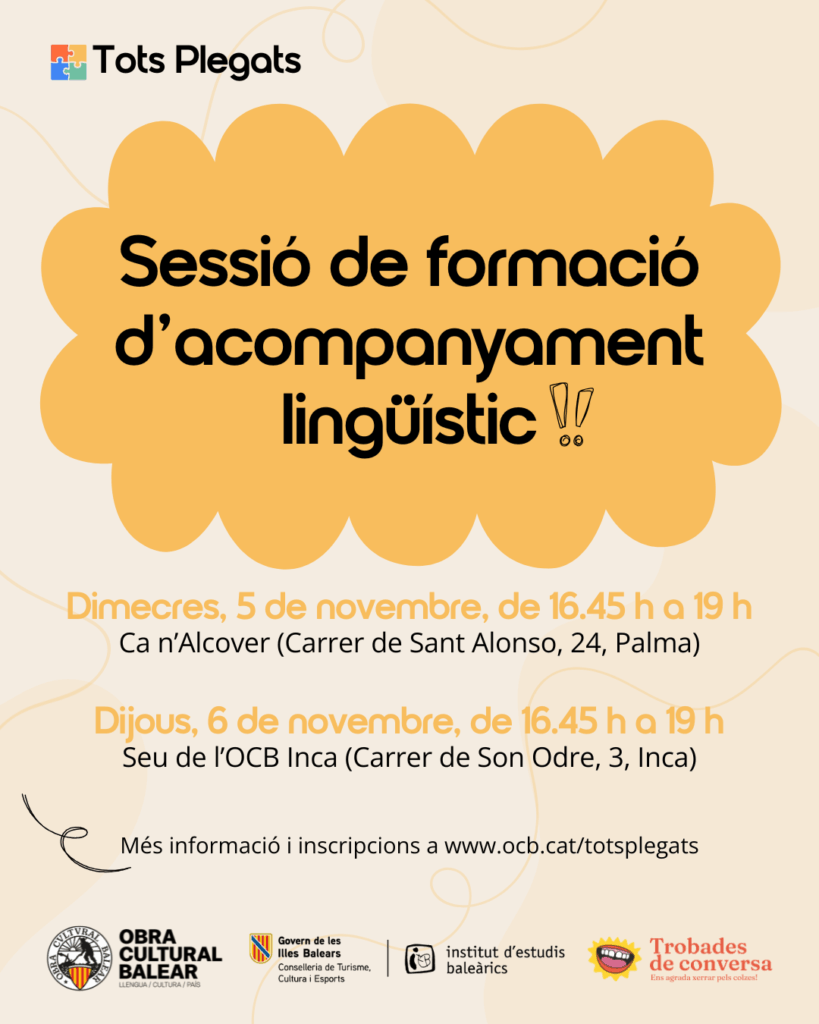 Sessió de formació d’acompanyament lingüístic – Tots Plegats
