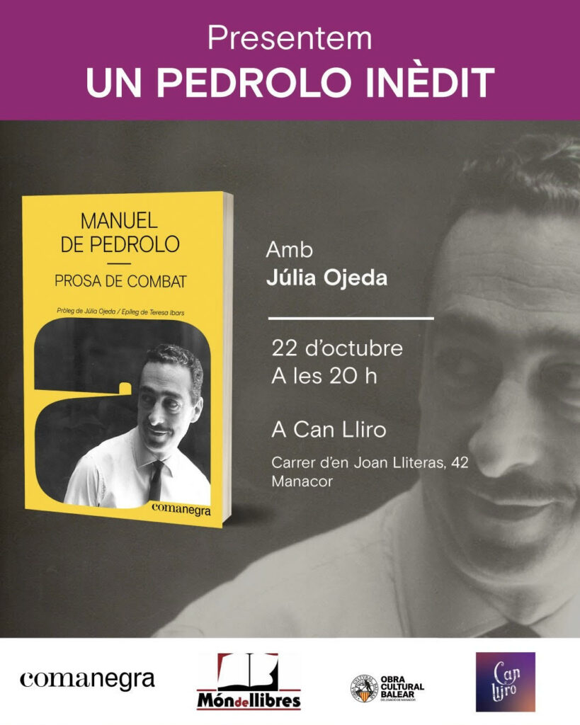 Presentació del llibre “Manuel de Pedrolo. Prosa de combat” amb Júlia Ojeda