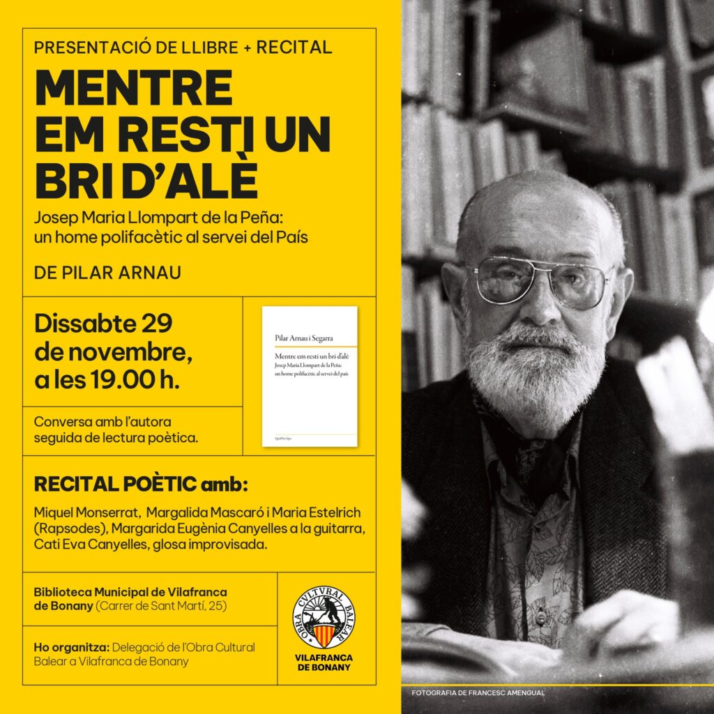 Presentació del llibre “Mentre em resti un bri d’alè” i recital poètic