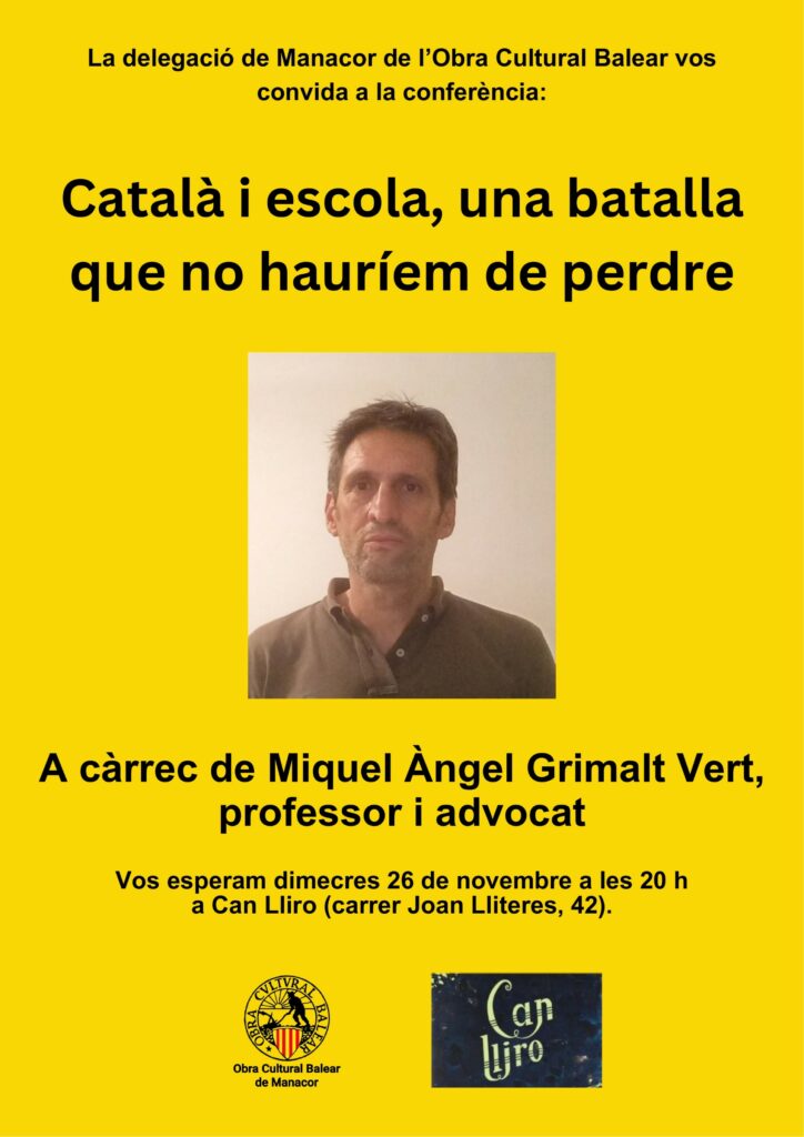 Conferència “Català i escola, una batalla que no hauríem de perdre”
