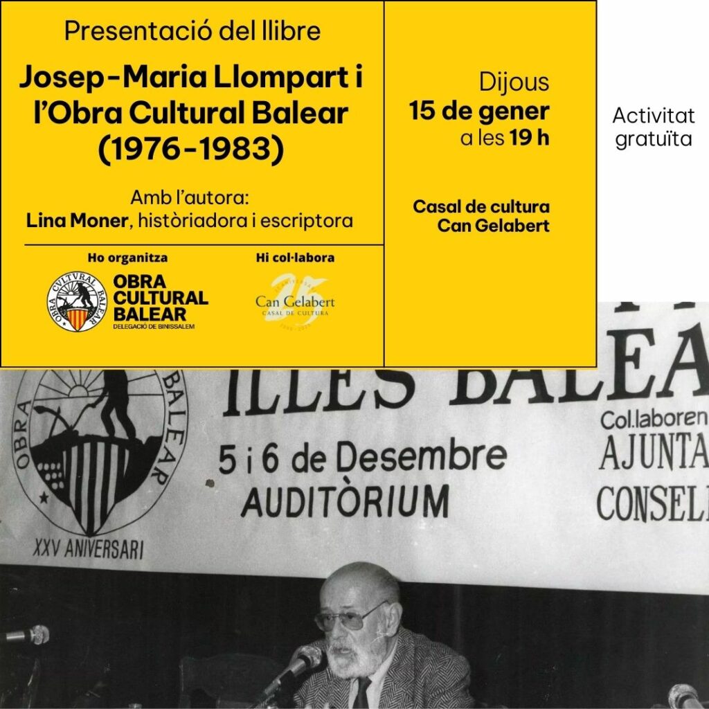 Presentació del llibre “Josep Maria Llompart i l’Obra Cultural Balear (1976-1983)” de Lina Moner