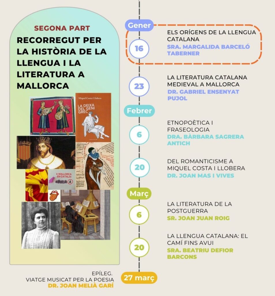 Conferència “Els orígens de la llengua catalana” a càrrec de Margalida Barceló