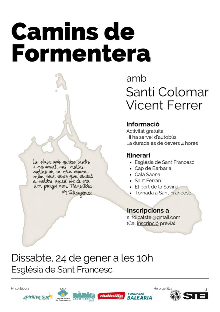Passejada “Camins de Formentera” guiada per Santi Colomar i Vicent Ferrer