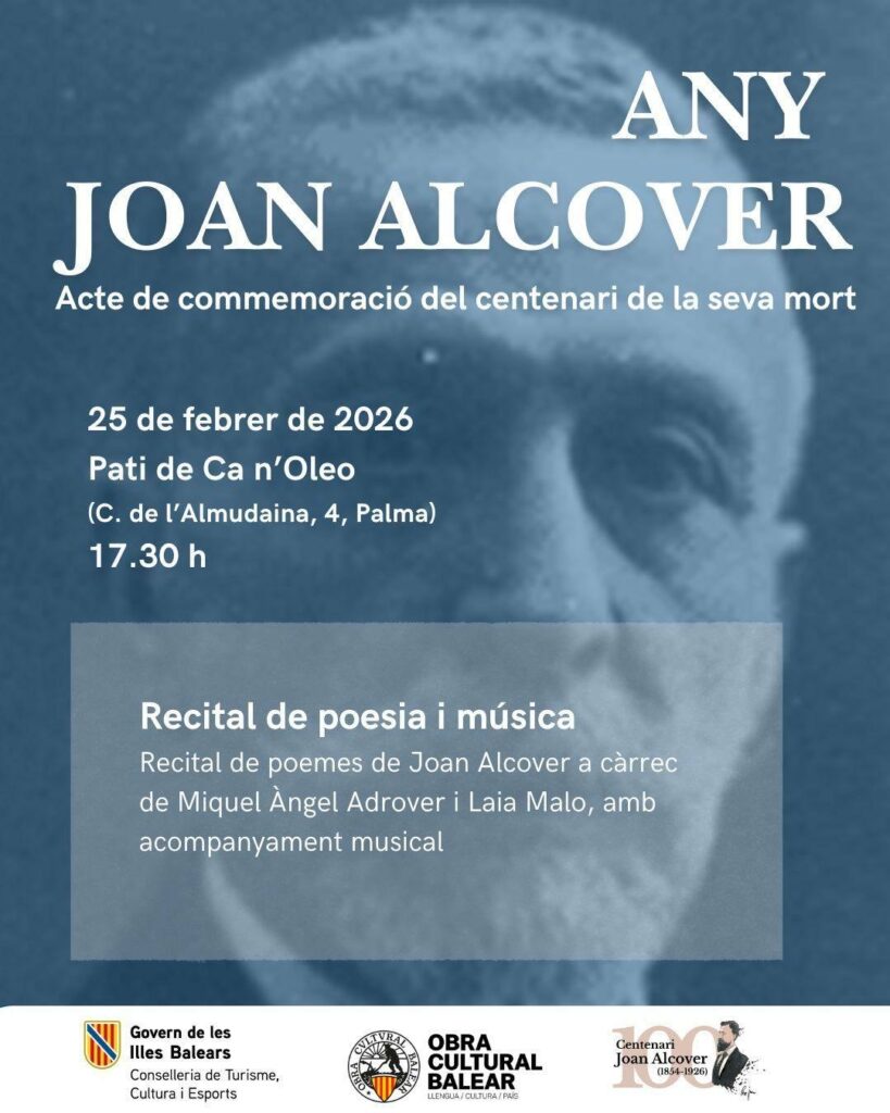 ANY JOAN ALCOVER. Acte de commemoració del centenari de la seva mort