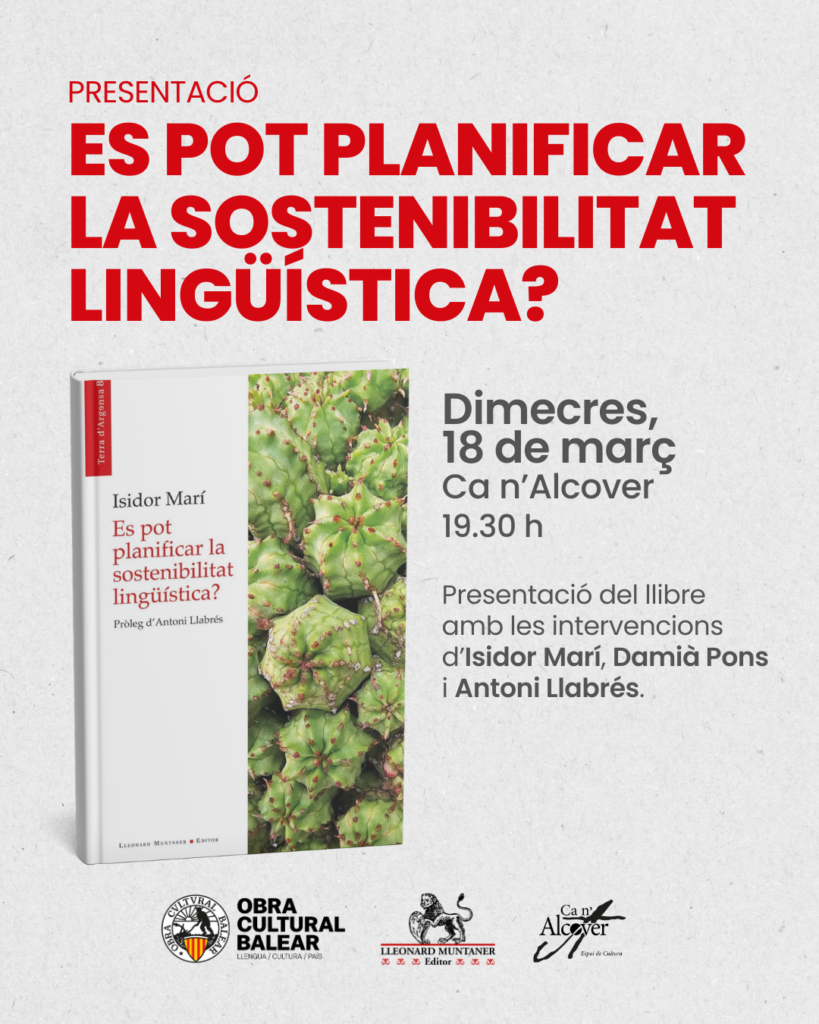 Presentació del llibre ‘Es pot planificar la sostenibilitat lingüística?’