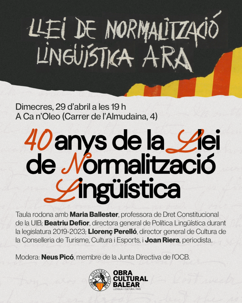 Taula rodona: 40 anys de la Llei de Normalització Lingüística