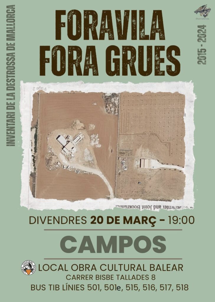 Conferència “Foravila fora grues” a càrrec de Terraferida