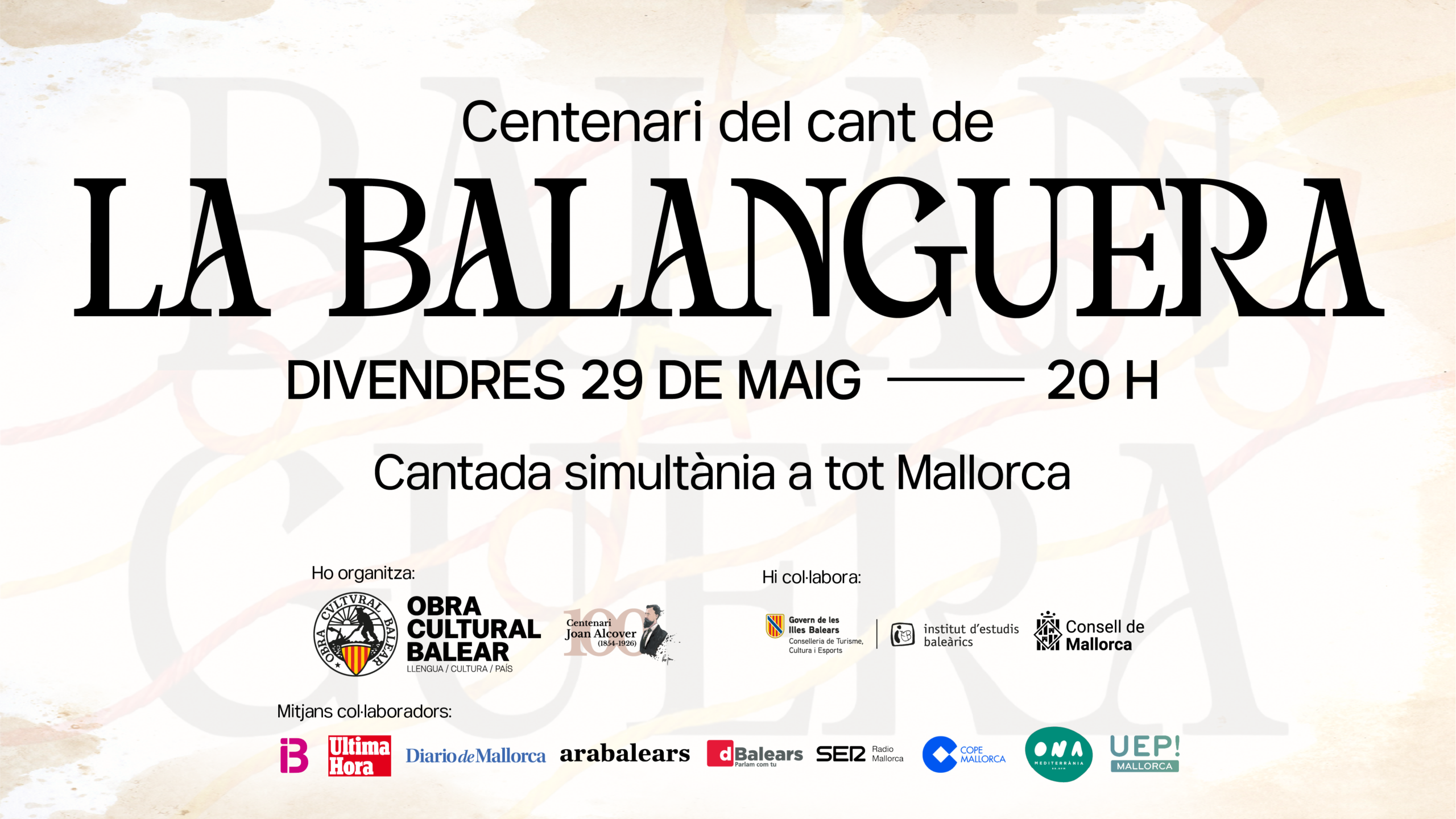 L’OCB anima tota la ciutadania a sortir al carrer a cantar La Balanguera el 29 de maig