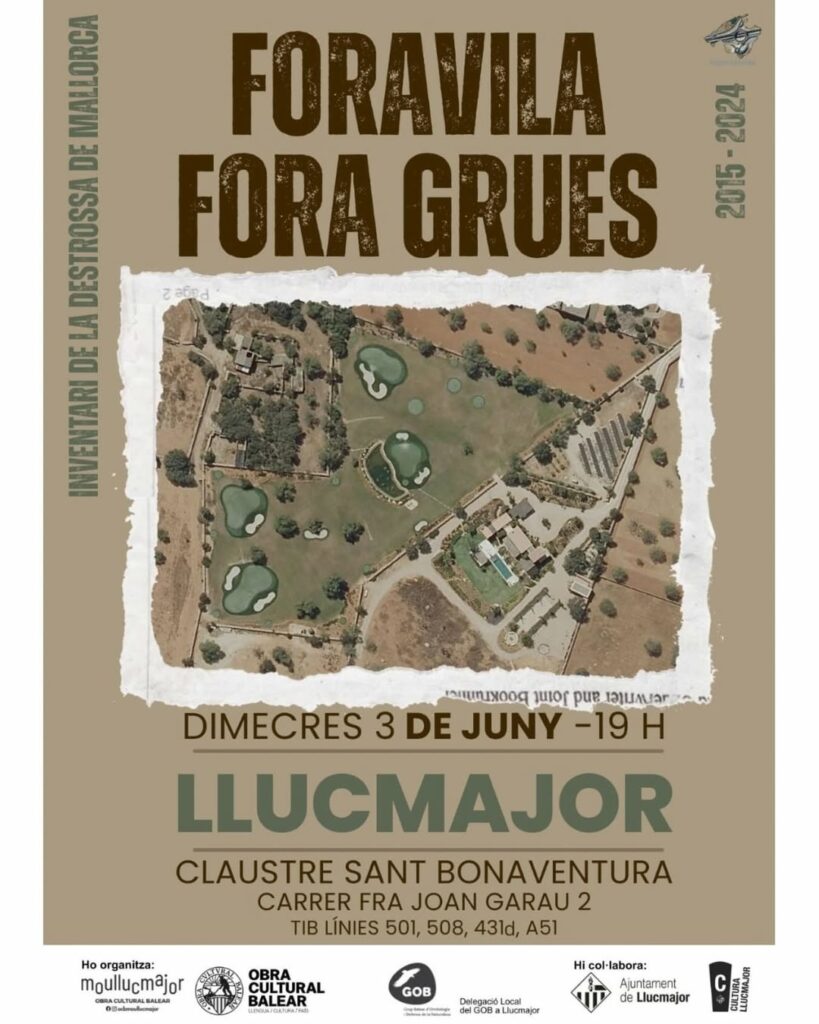Presentació “Foravila fora grues. Inventari de la destrossa a Mallorca” a càrrec de Terraferida