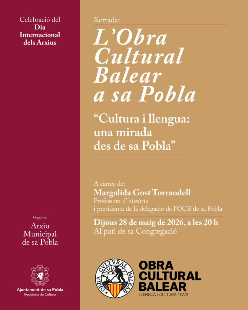 Xerrada “L’OCB de Sa Pobla. Cultura i llengua: una mirada des de sa Pobla”
