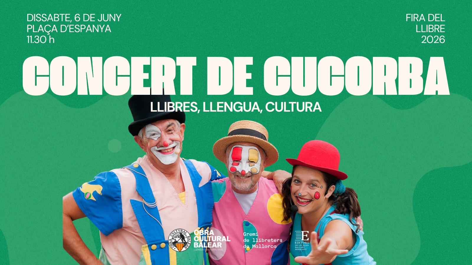 L’Obra Cultural Balear organitza un concert de Cucorba a la Fira del Llibre de Palma 