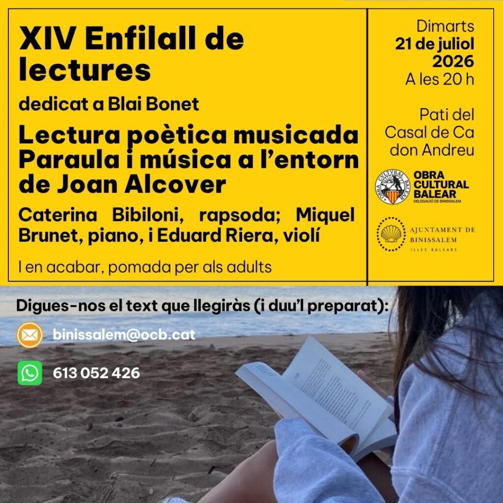 XIV Enfilall de lectures dedicat a Blai Bonet