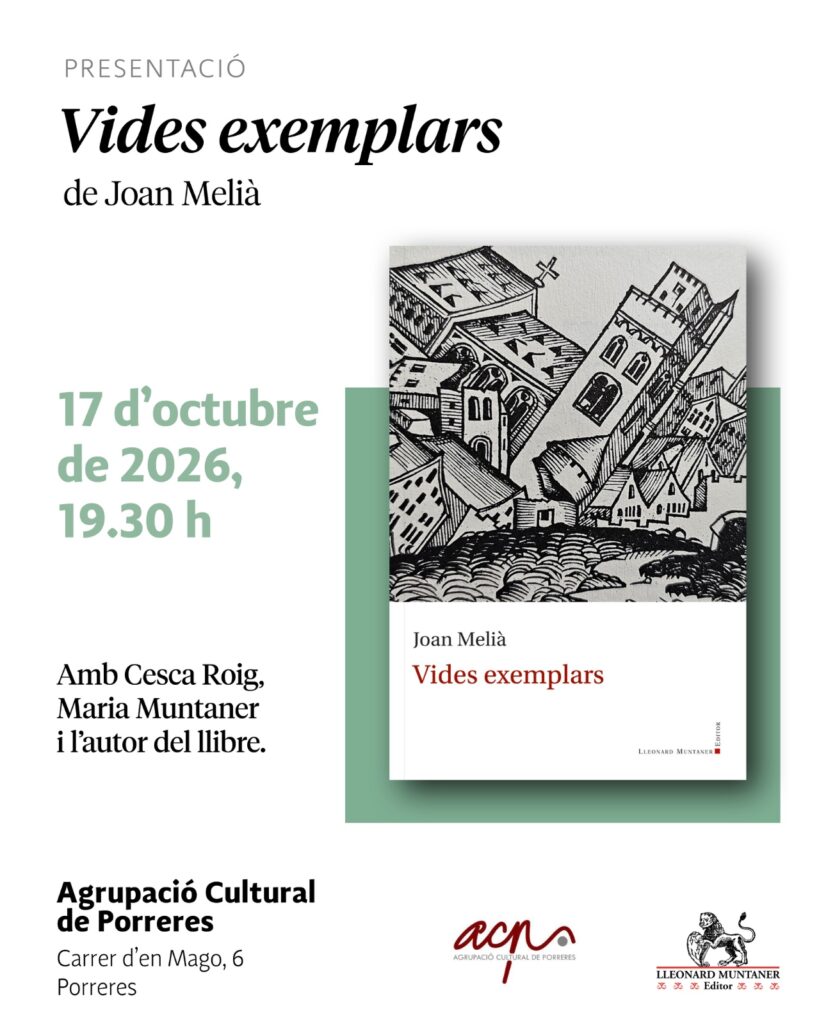 Presentació «Vides exemplars» de Joan Melià