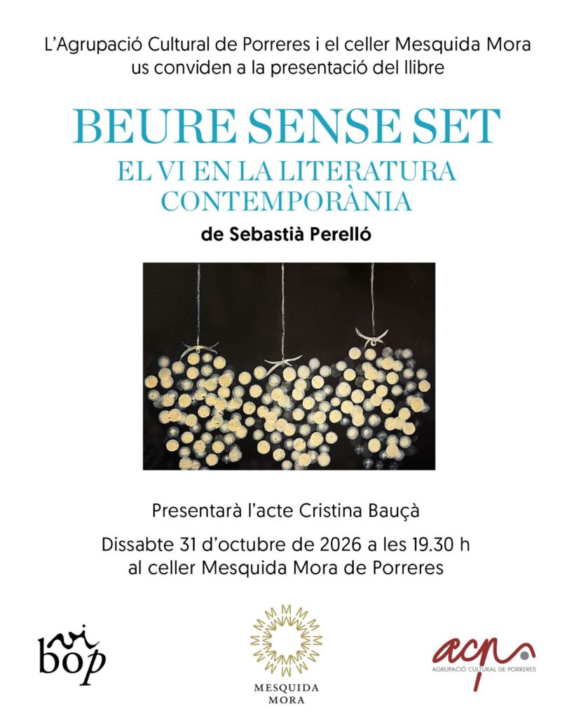 Presentació de llibre: «Beure sense set. El vi en la literatura contemporània» de Sebastià Perelló
